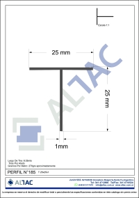 PERFIL N°185 T25x25x1