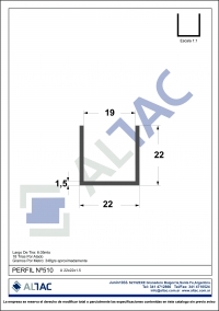 PERFIL N&ordm;510 U22x22x1.5